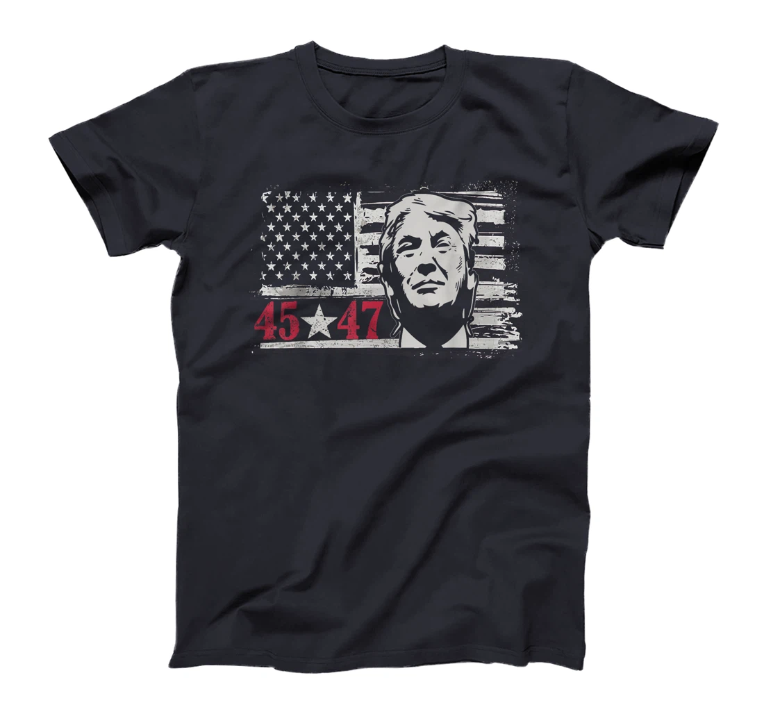 Trump 45 47 2024 president Donald Trump American flag T-Shirt