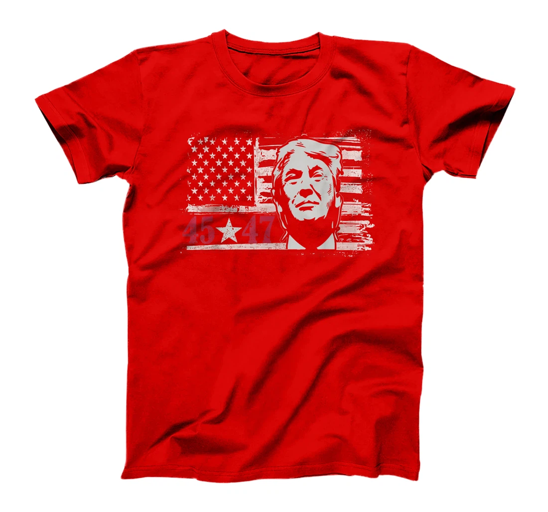 Trump 45 47 2024 president Donald Trump American flag T-Shirt