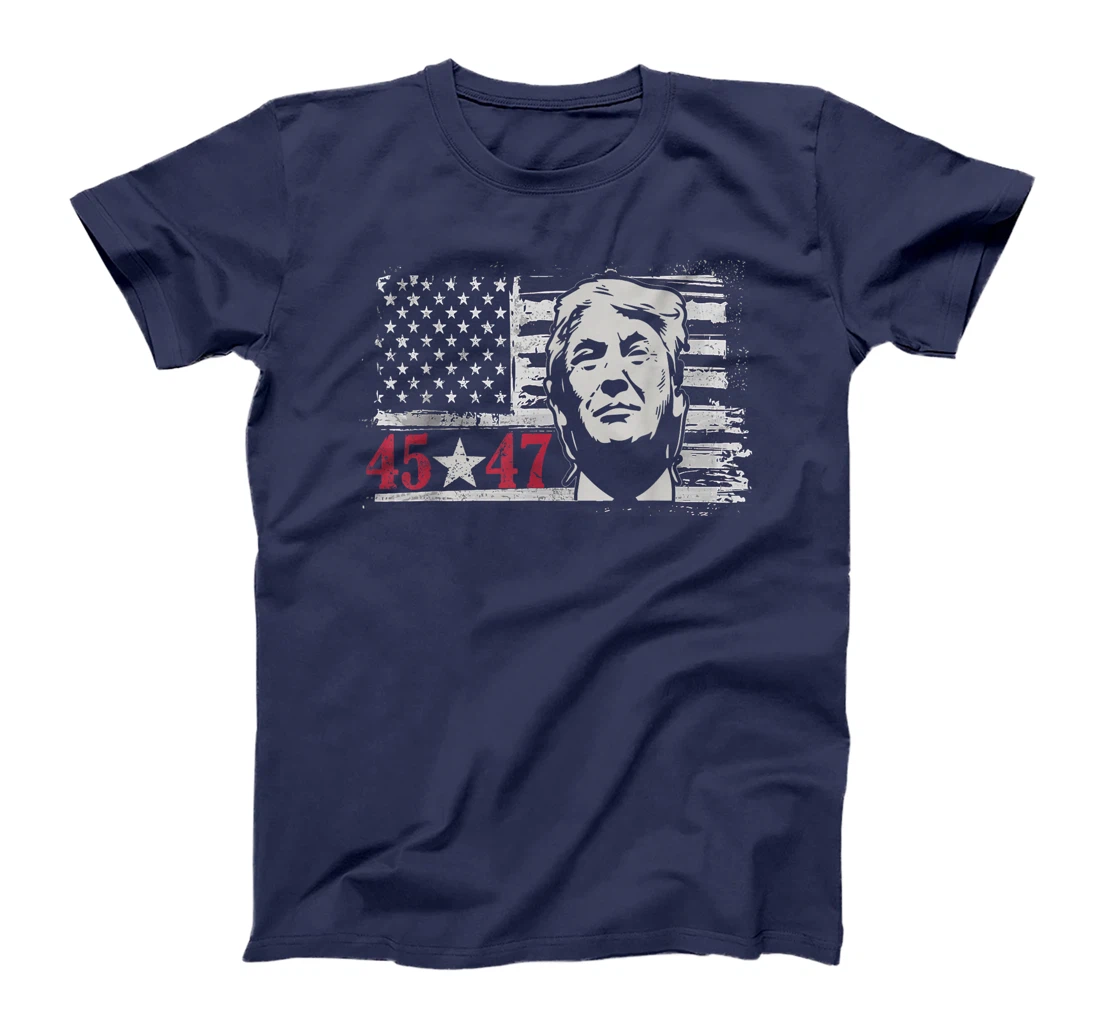 Trump 45 47 2024 president Donald Trump American flag T-Shirt
