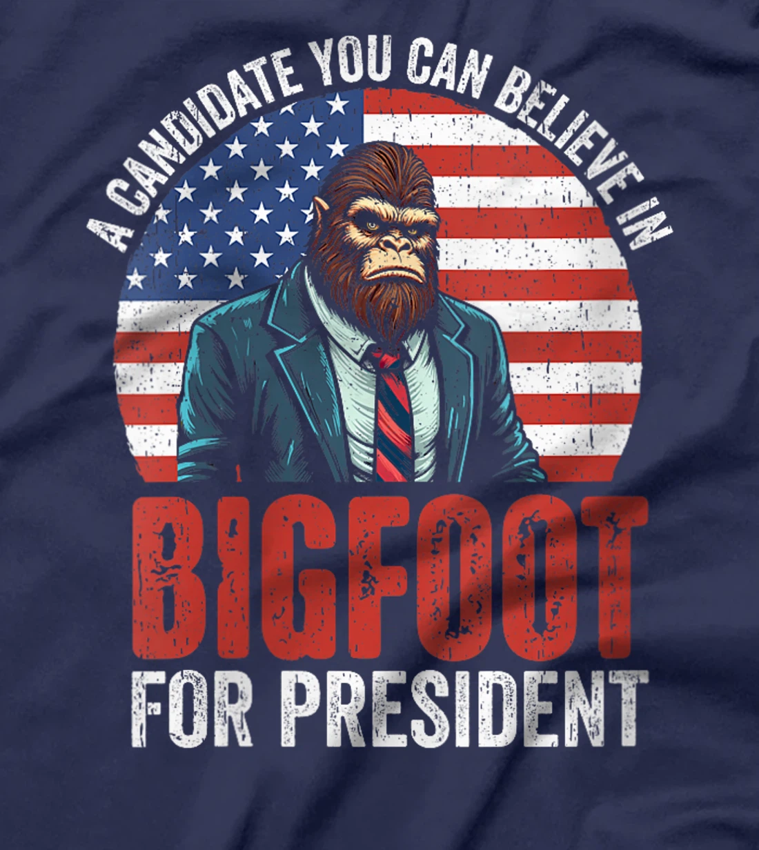 Womens Bigfoot for President, US Presidential Election Tee Trump T-Shirt