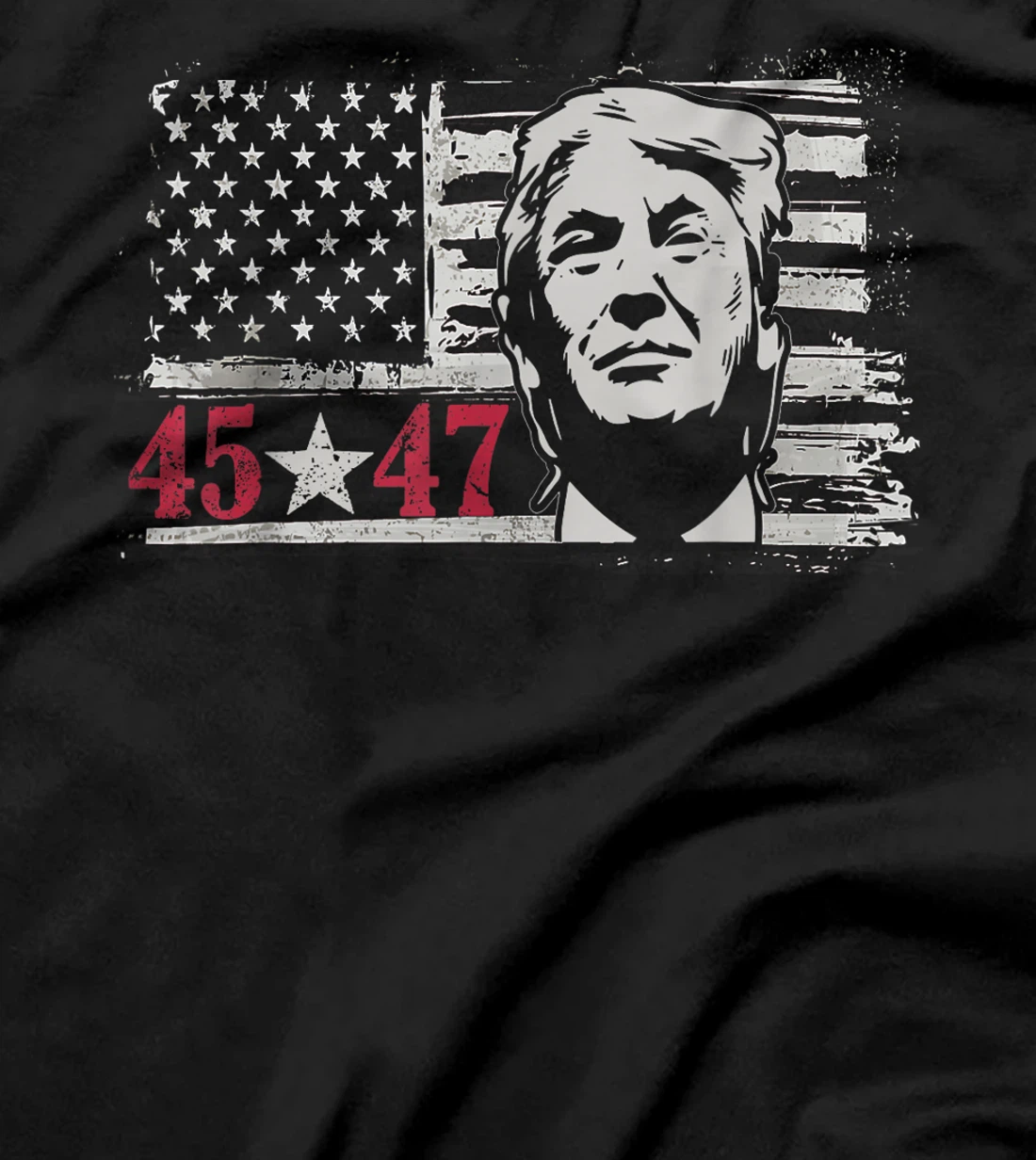 Trump 45 47 2024 president Donald Trump American flag T-Shirt