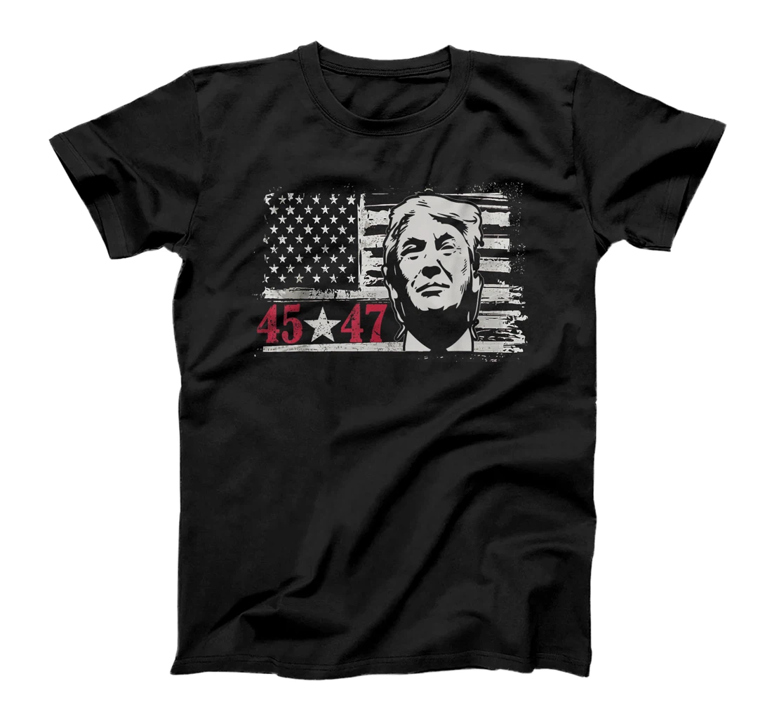 Trump 45 47 2024 president Donald Trump American flag T-Shirt