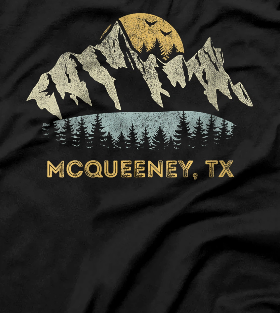 Womens Mcqueeney Texas Mountain Sunset Sunrise TX T-Shirt