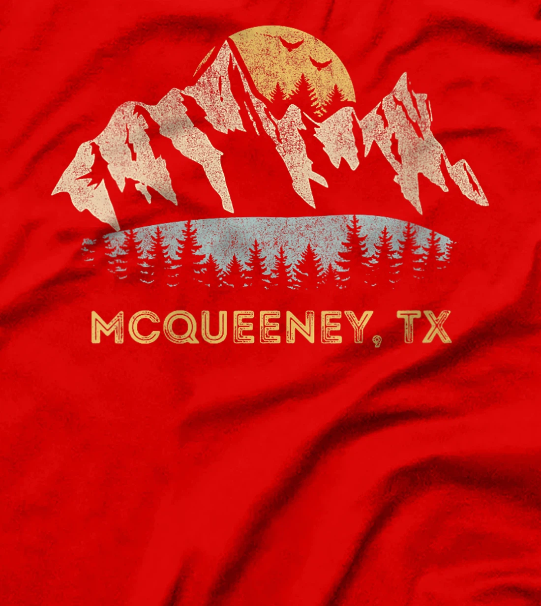 Womens Mcqueeney Texas Mountain Sunset Sunrise TX T-Shirt