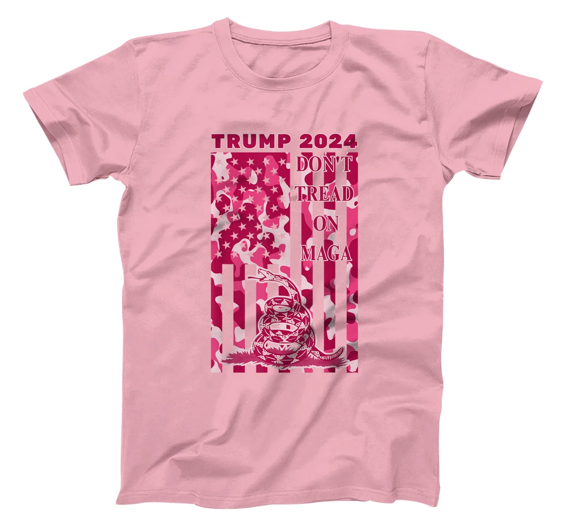 Pink Camo Camouflage Trump 2024 Don't Tread On MAGA Snake T-Shirt