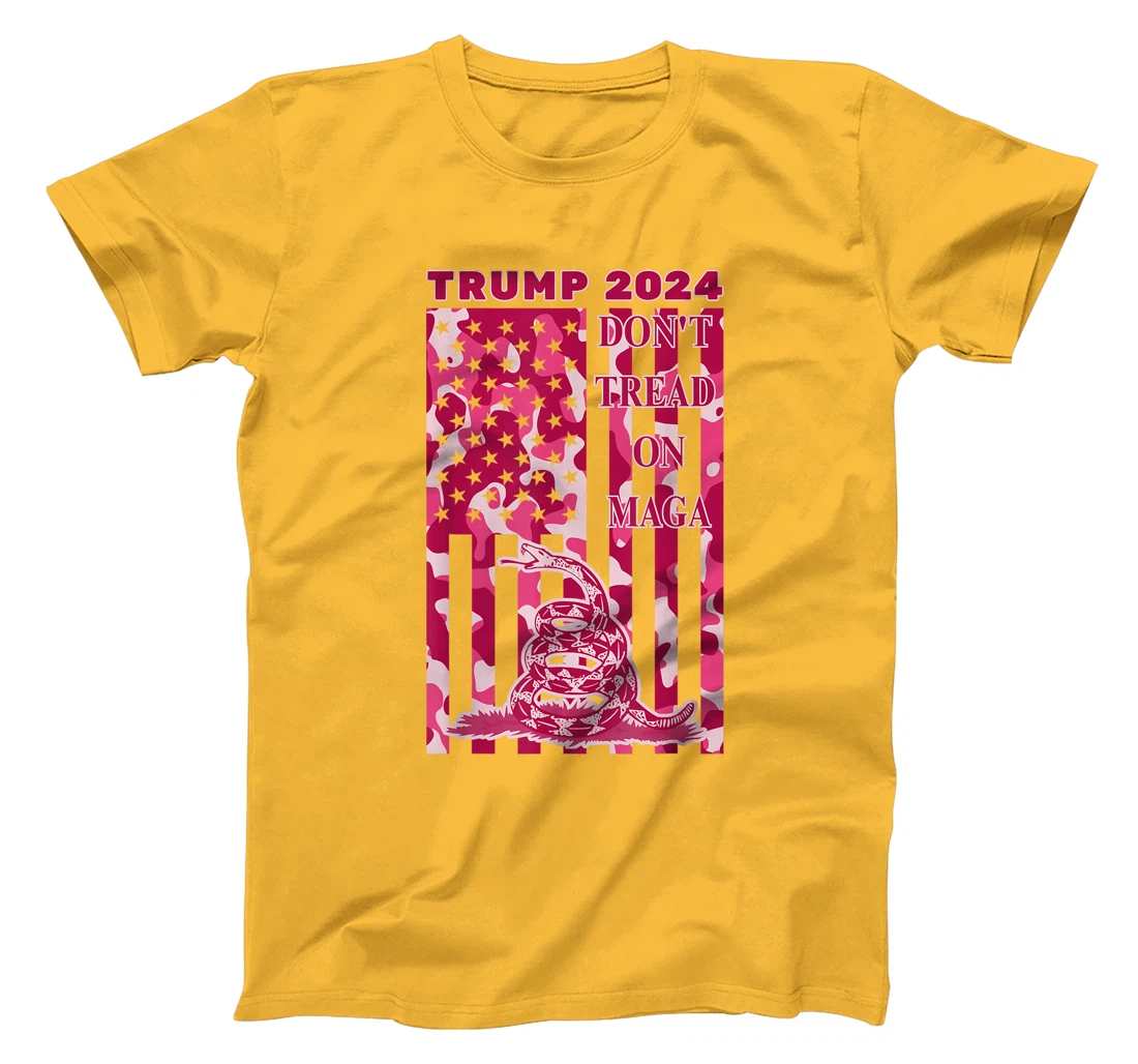 Pink Camo Camouflage Trump 2024 Don't Tread On MAGA Snake T-Shirt
