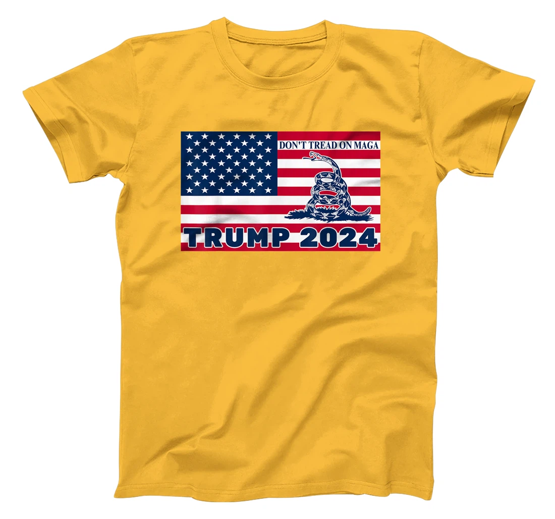 Trump 2024 Don't Tread On MAGA Snake Rattlesnake USA Flag T-Shirt