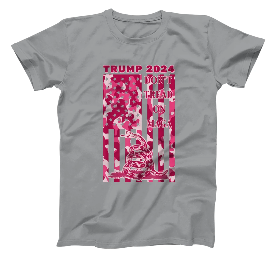 Pink Camo Camouflage Trump 2024 Don't Tread On MAGA Snake T-Shirt