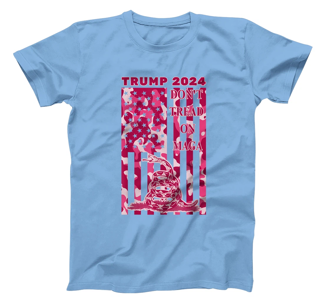 Pink Camo Camouflage Trump 2024 Don't Tread On MAGA Snake T-Shirt