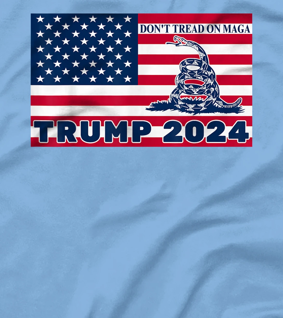 Trump 2024 Don't Tread On MAGA Snake Rattlesnake USA Flag T-Shirt