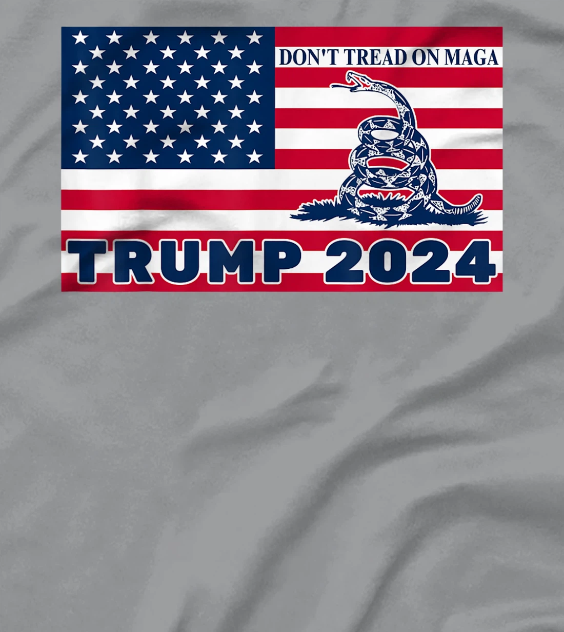 Trump 2024 Don't Tread On MAGA Snake Rattlesnake USA Flag T-Shirt