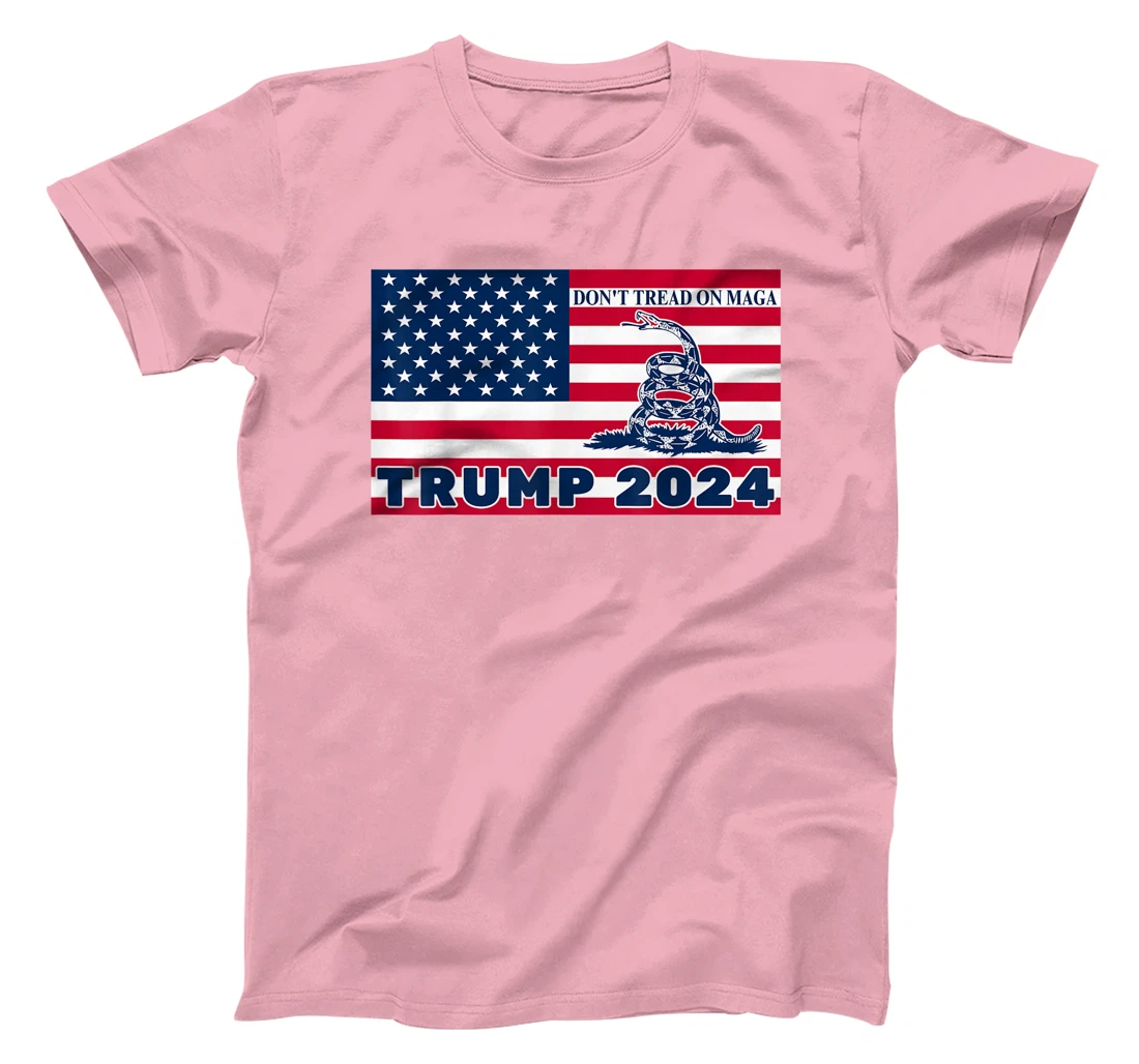 Trump 2024 Don't Tread On MAGA Snake Rattlesnake USA Flag T-Shirt