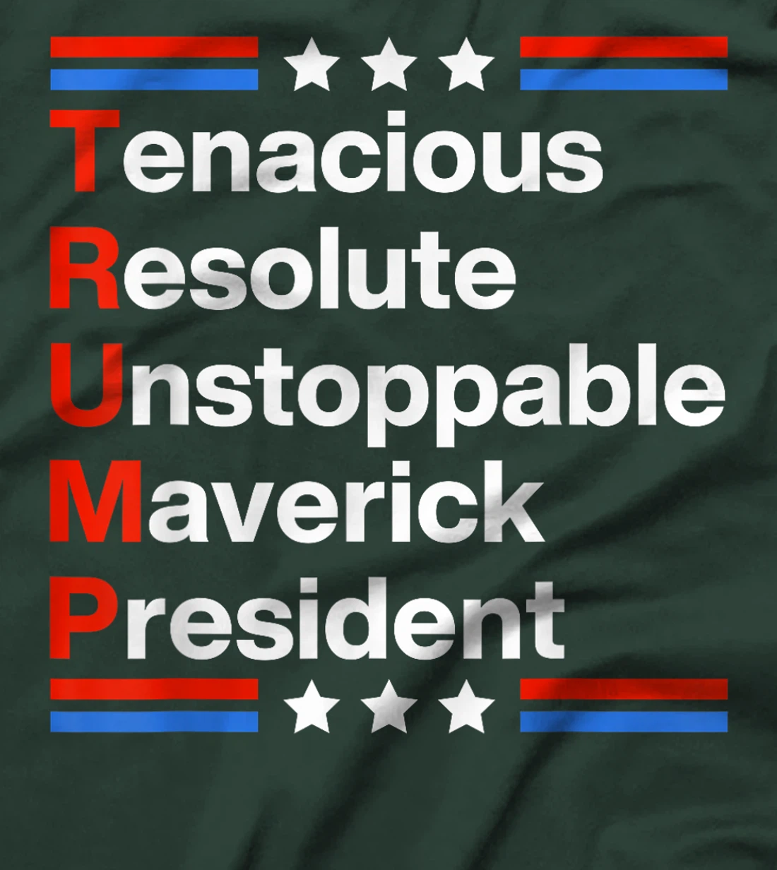 Trump 2024 Tenacious Resolute President US Flag Republican T-Shirt