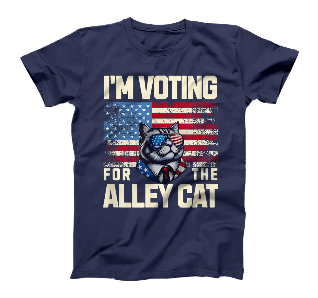 I'm Voting For The Alley Cat Trump American Flag T-Shirt