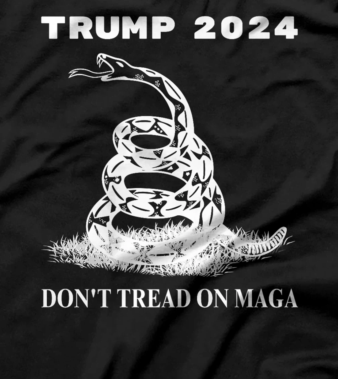 Womens Trump 2024 Don't Tread On MAGA Snake Rattlesnake On Grass T-Shirt