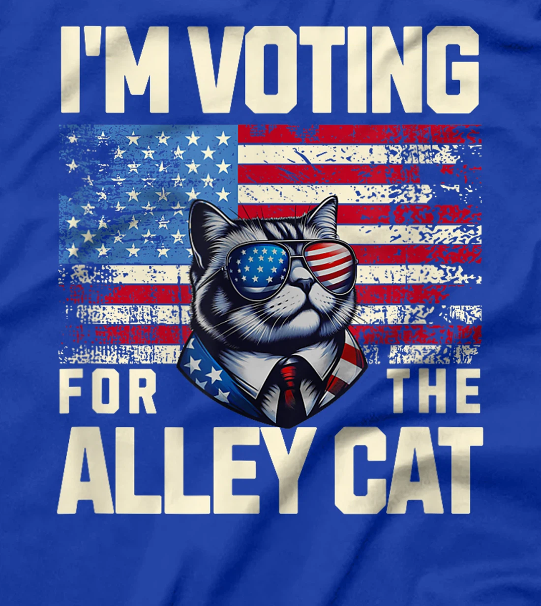 I'm Voting For The Alley Cat Trump American Flag T-Shirt