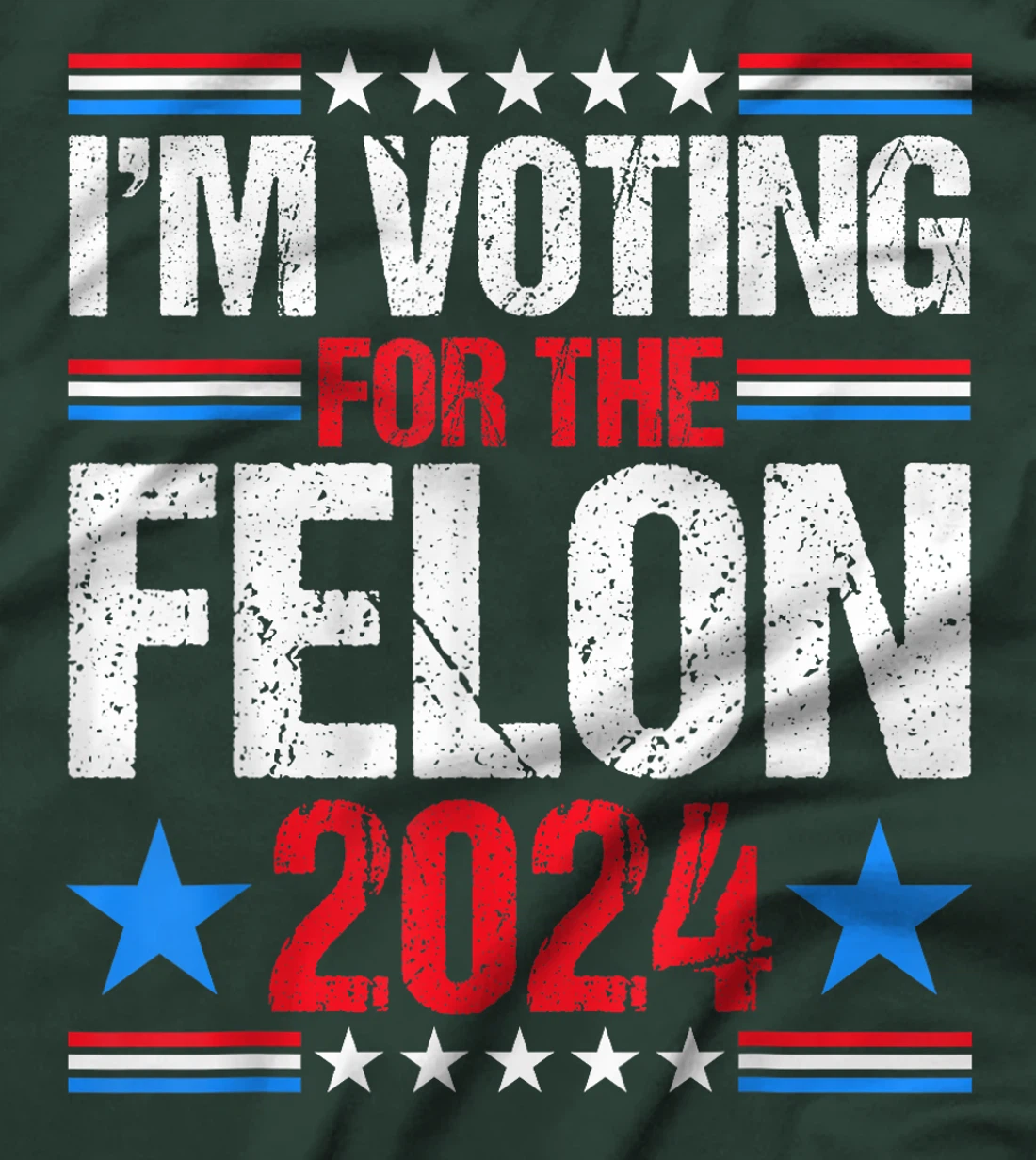 Vintage I'm Voting For The Felon 2024 Voting For Trump USA T-Shirt
