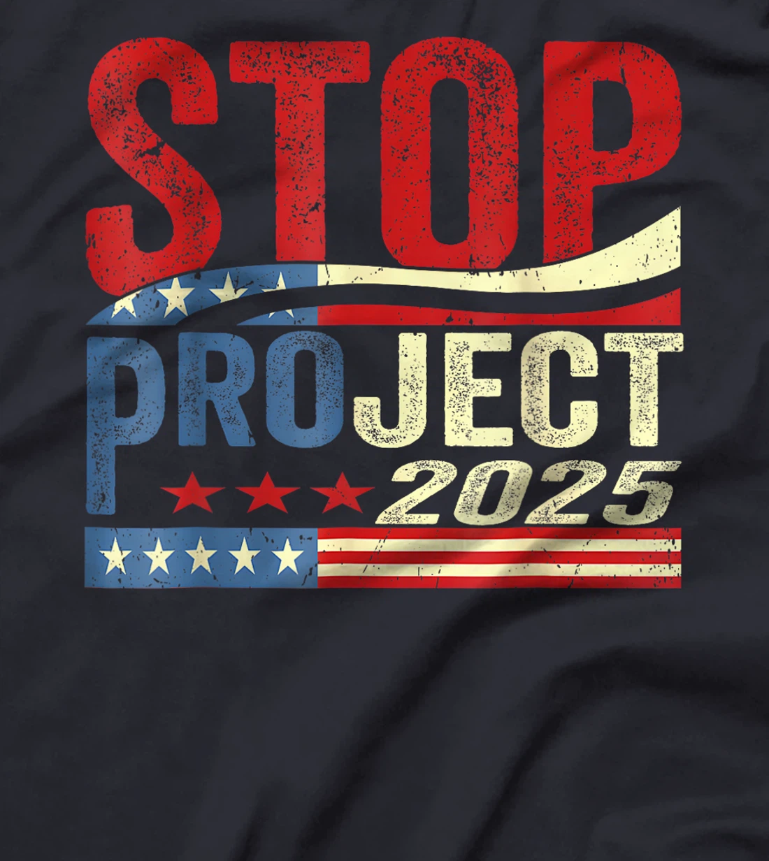 Stop project 2025 American flag Anti trump biden supporter T-Shirt