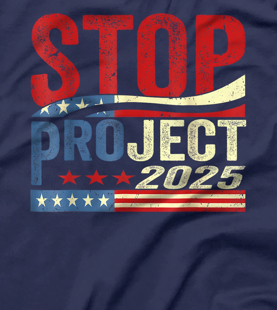 Stop project 2025 American flag Anti trump biden supporter T-Shirt