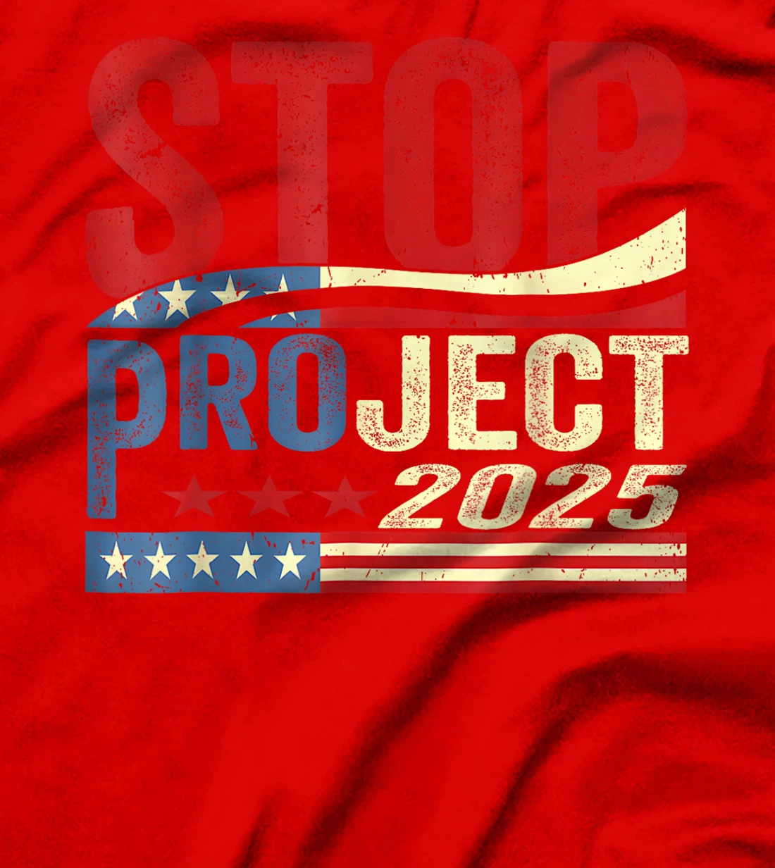 Stop project 2025 American flag Anti trump biden supporter T-Shirt