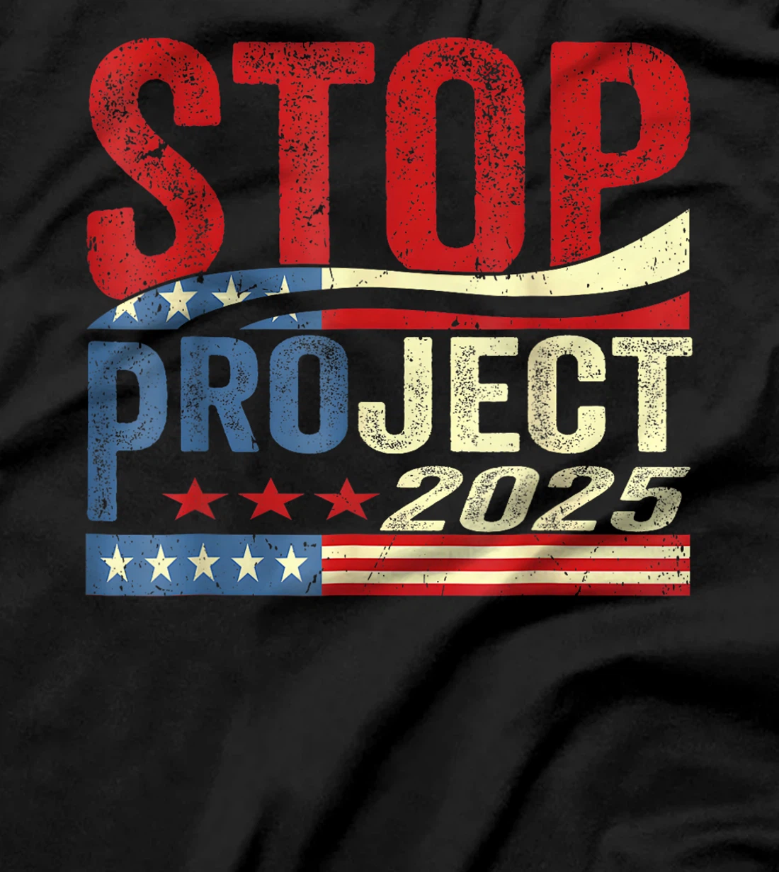 Stop project 2025 American flag Anti trump biden supporter T-Shirt