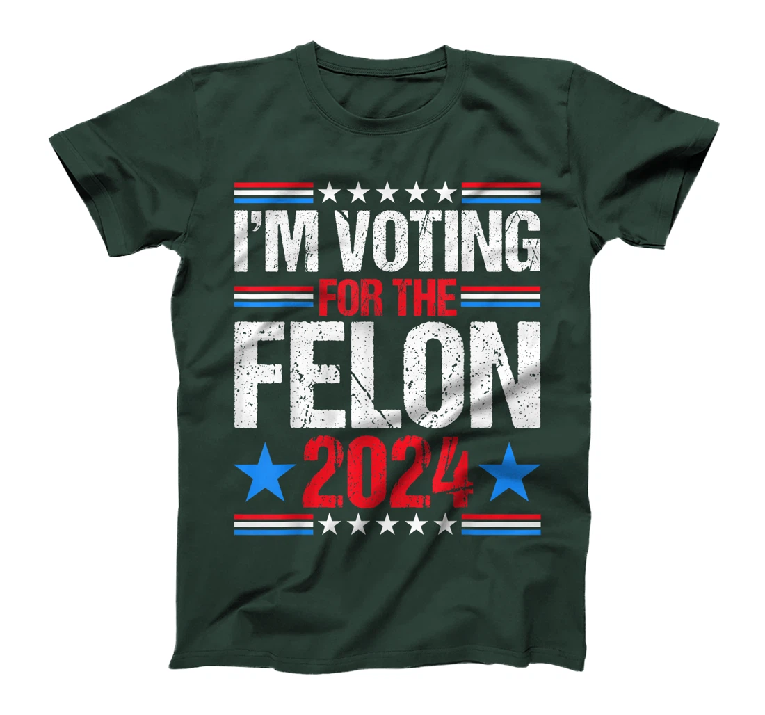 Vintage I'm Voting For The Felon 2024 Voting For Trump USA T-Shirt