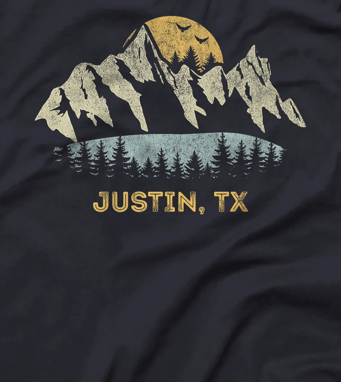 Womens Justin Texas Mountain Sunset Sunrise TX T-Shirt