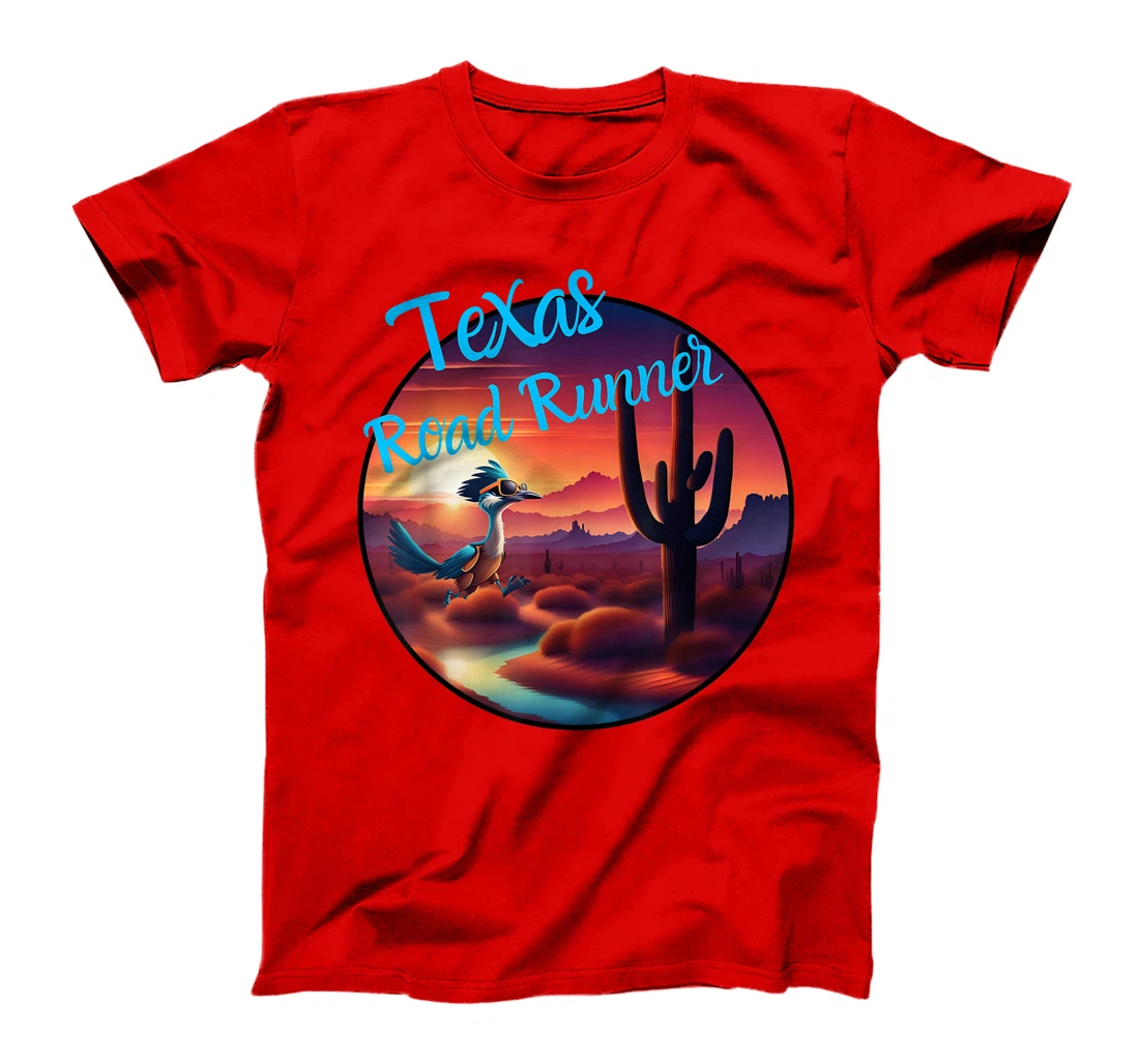 Road Runner Texas Desert Sunset Cactus Running Bird Lover T-Shirt
