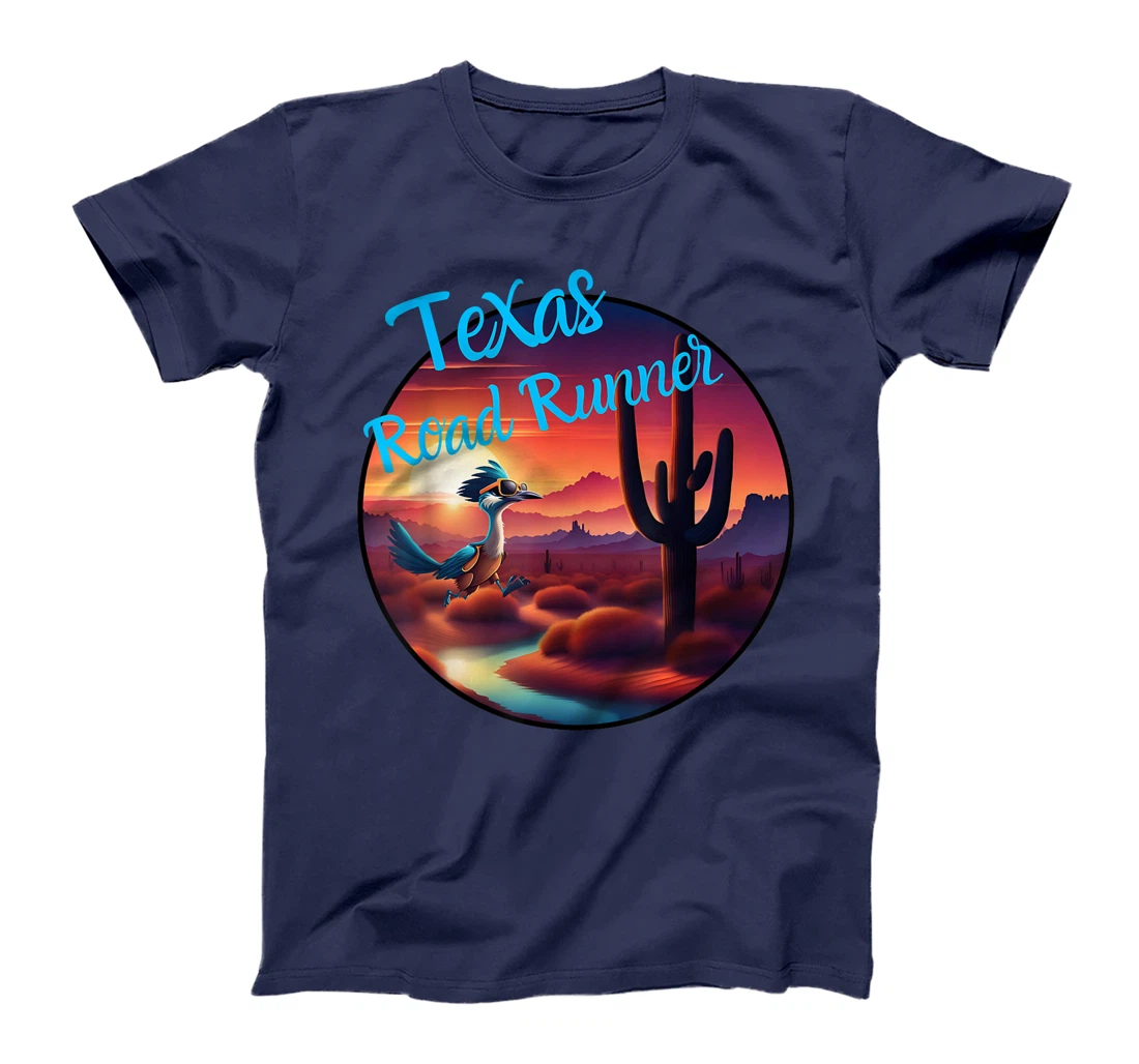 Road Runner Texas Desert Sunset Cactus Running Bird Lover T-Shirt