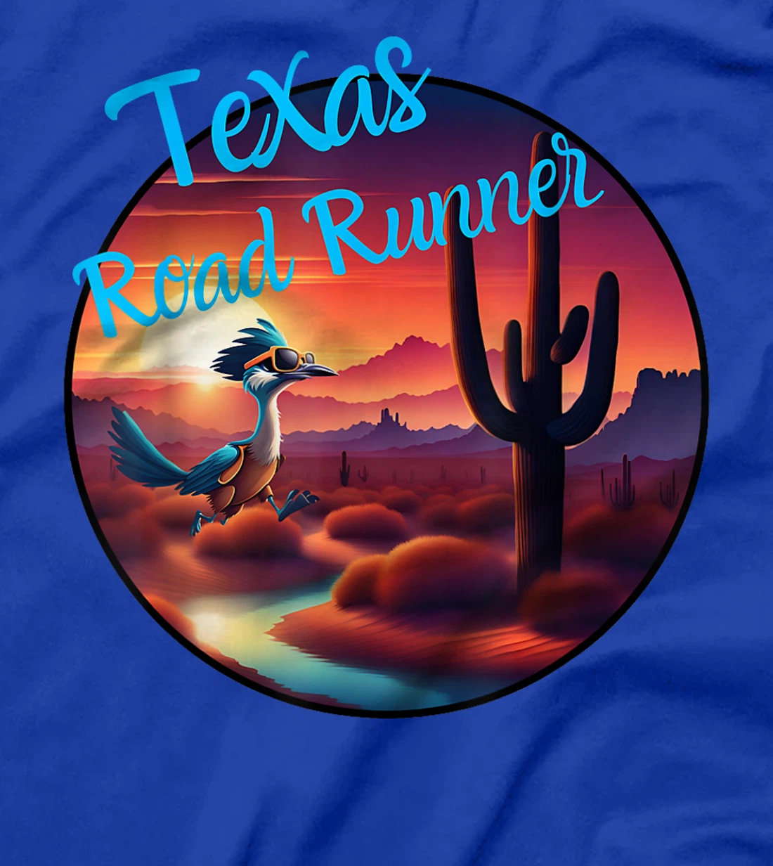 Road Runner Texas Desert Sunset Cactus Running Bird Lover T-Shirt