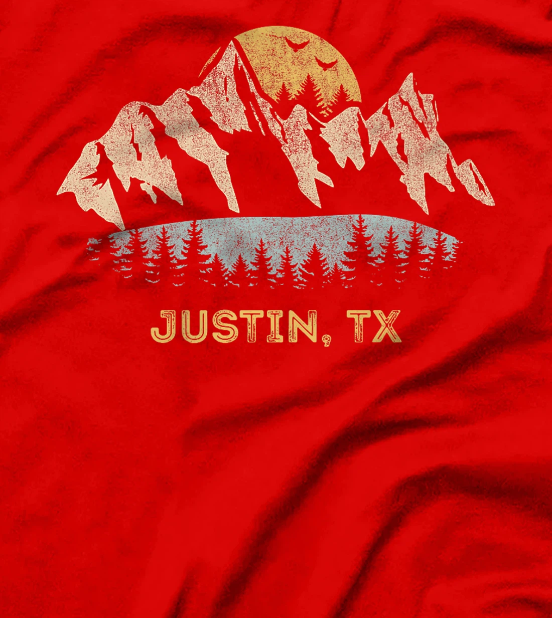 Womens Justin Texas Mountain Sunset Sunrise TX T-Shirt
