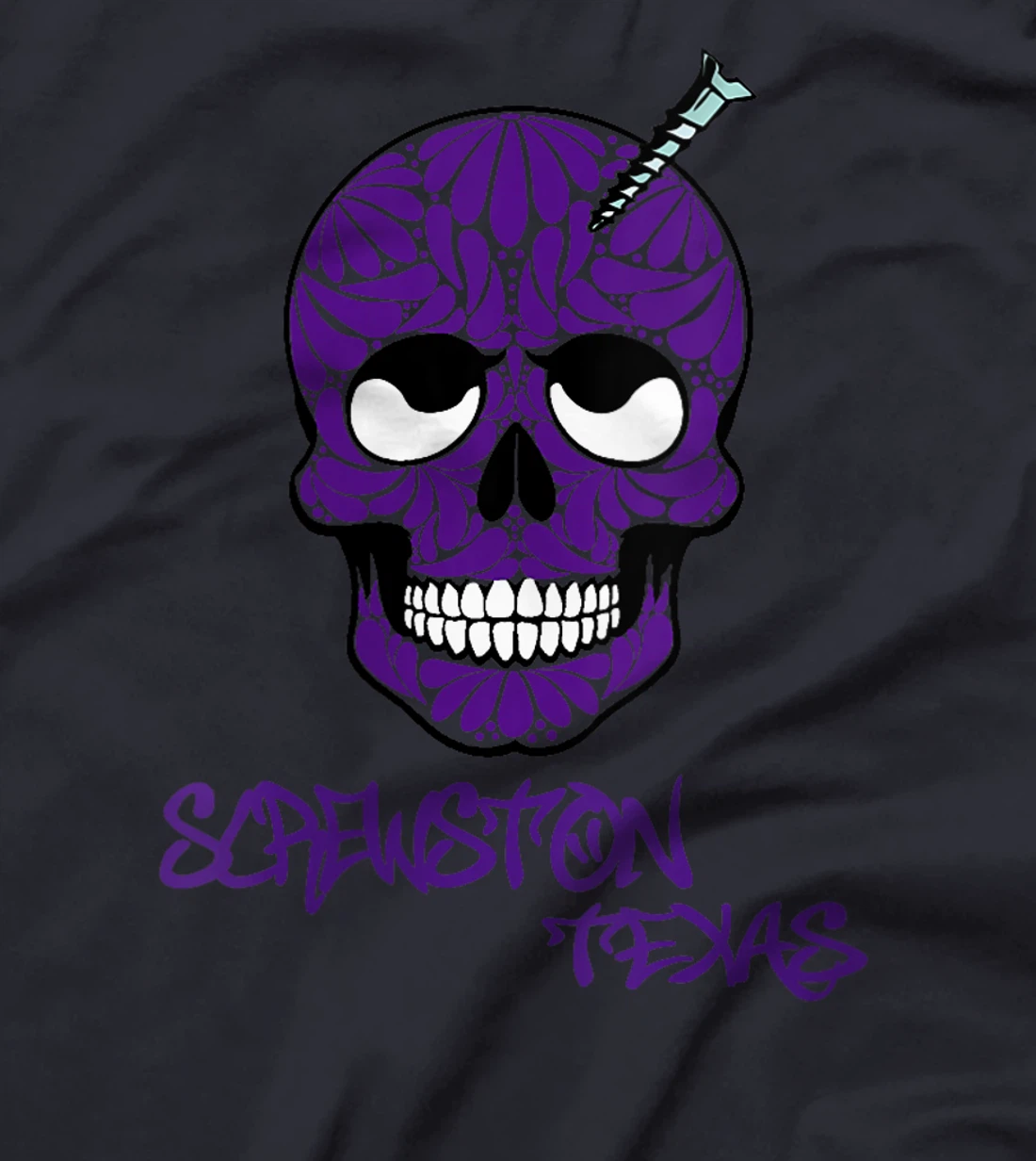 Womens Screwston, Texas Talavera Screwhead Skeleton Skull T-Shirt
