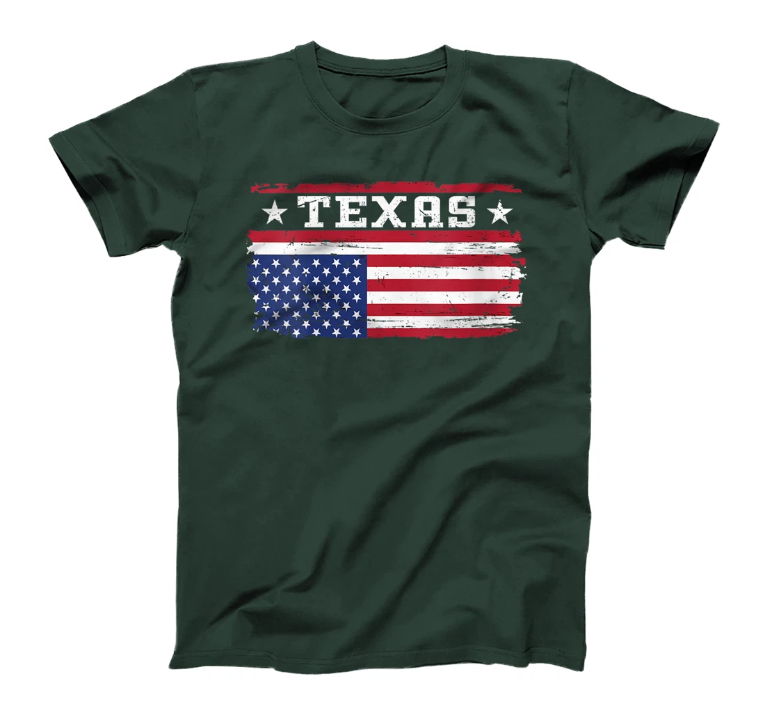 Womens Upside Down American Flag Texas Patriotic Distress T-Shirt