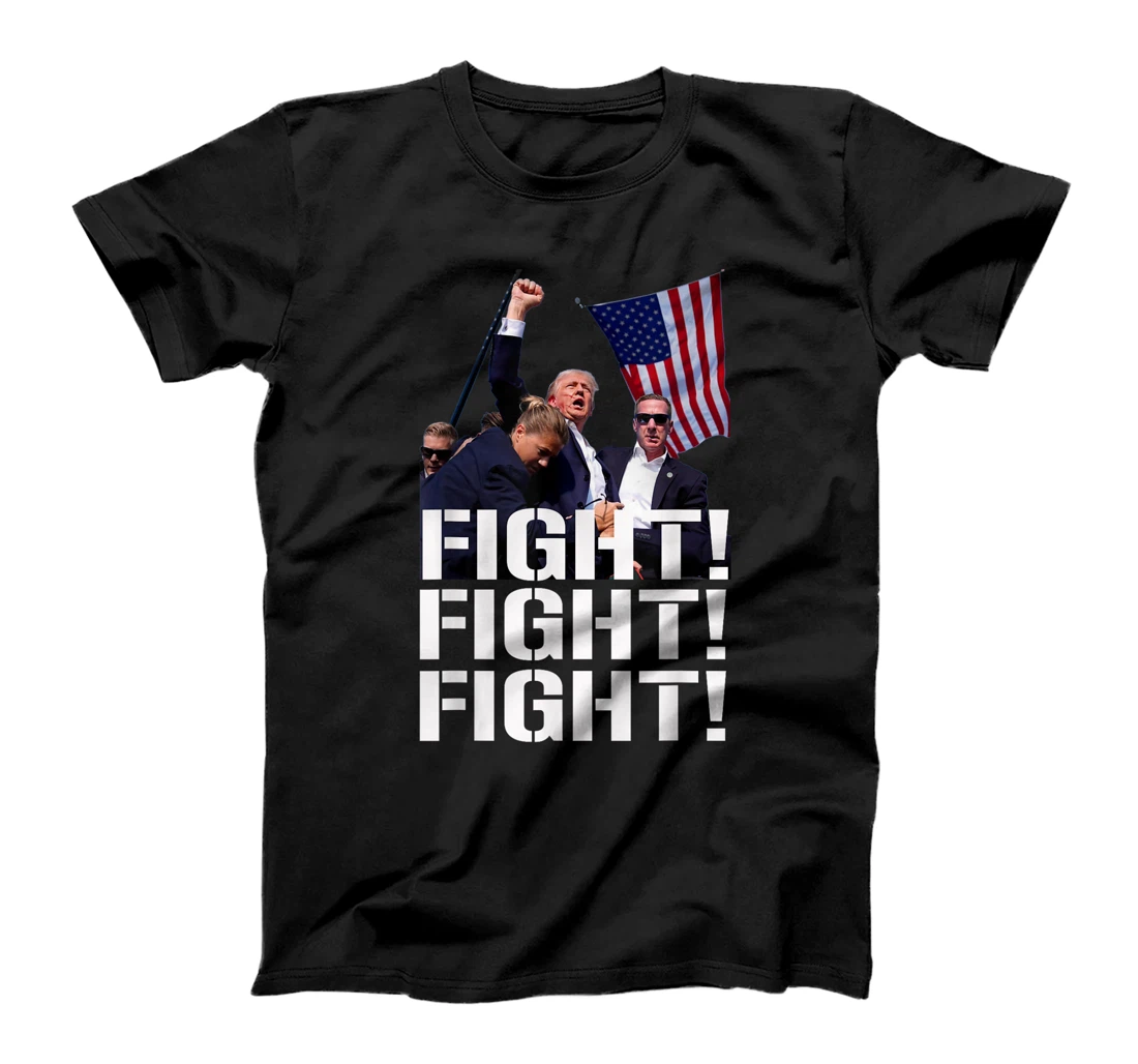 Womens Trump Fight Fight Fight, Trump Defiant, Trump Shot Fist Pump T-Shirt