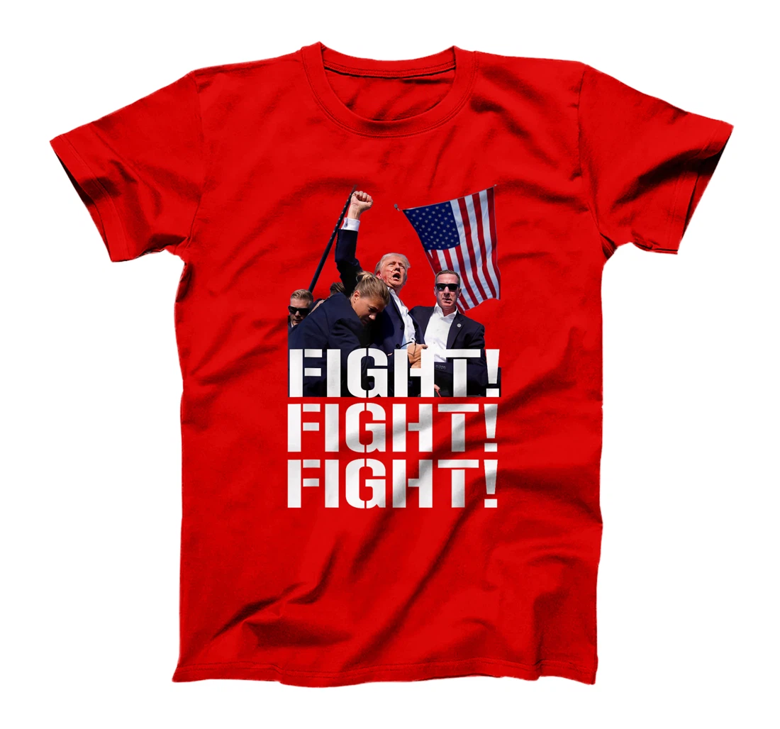 Womens Trump Fight Fight Fight, Trump Defiant, Trump Shot Fist Pump T-Shirt