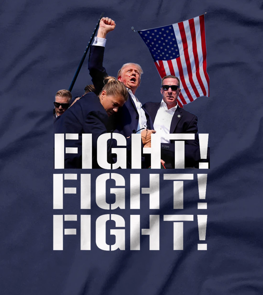 Womens Trump Fight Fight Fight, Trump Defiant, Trump Shot Fist Pump T-Shirt