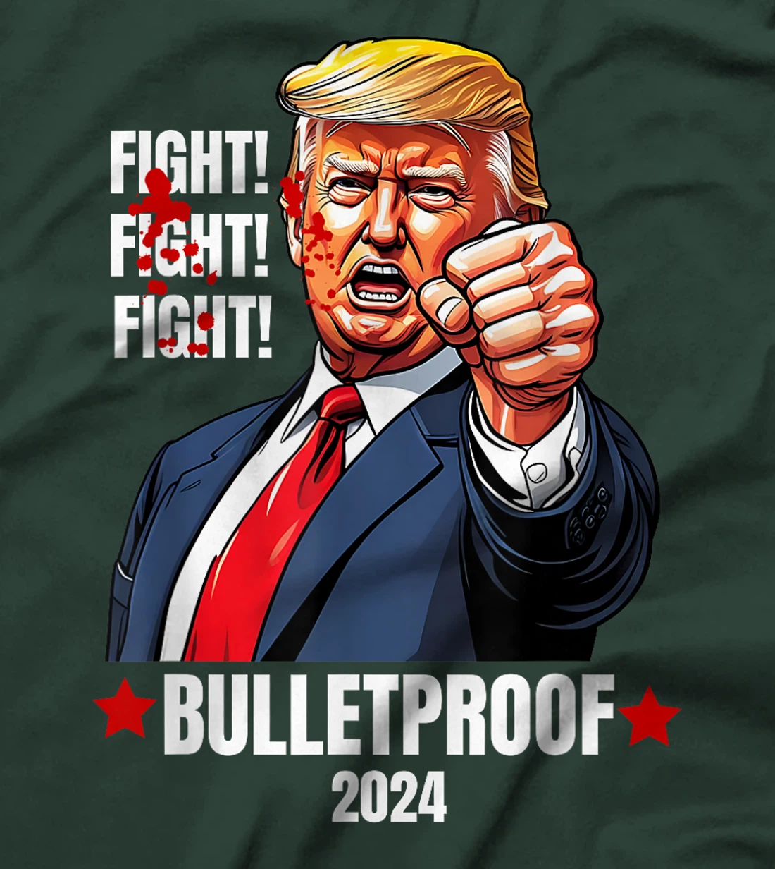 Trump Shot Bulletproof Bloody Ear Bleeding Butler PA Trump T-Shirt