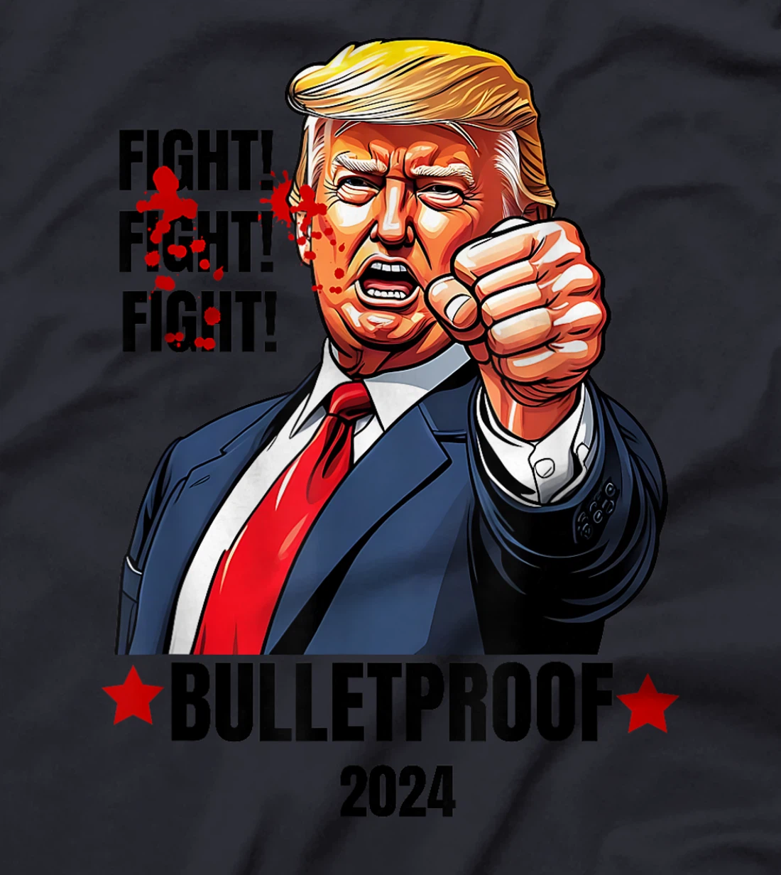 Trump Shot Bulletproof Bloody Ear Bleeding Butler PA Trump T-Shirt
