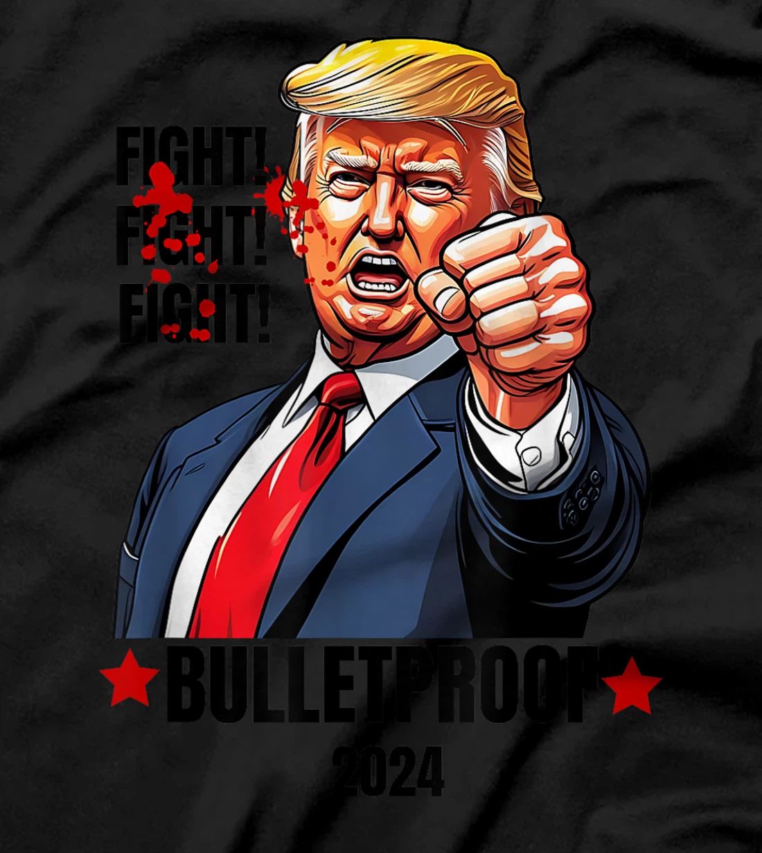 Trump Shot Bulletproof Bloody Ear Bleeding Butler PA Trump T-Shirt