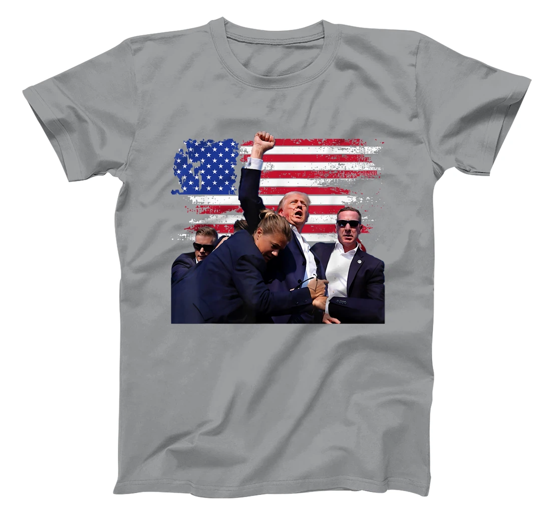 Donald Trump Fist Salute - USA Butler PA Patriot MAGA Flag T-Shirt