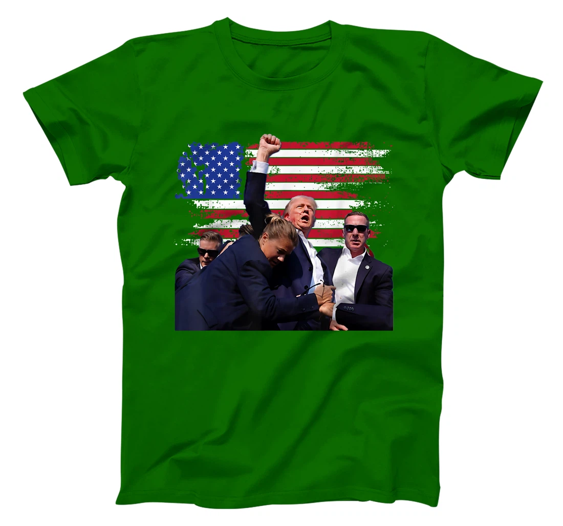 Donald Trump Fist Salute - USA Butler PA Patriot MAGA Flag T-Shirt