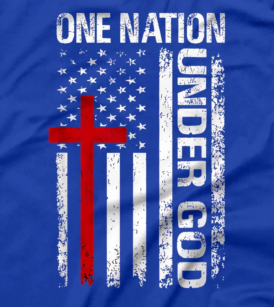 Womens One Nation Under God Flag 4th Of July Patriotic Christian T-Shirt