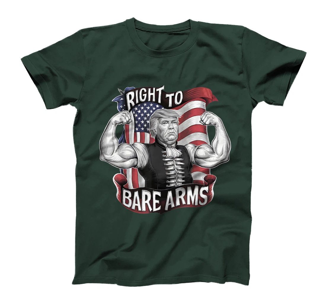 Gym Donald Trump Right To Bare Arms 4th of July USA Flag T-Shirt