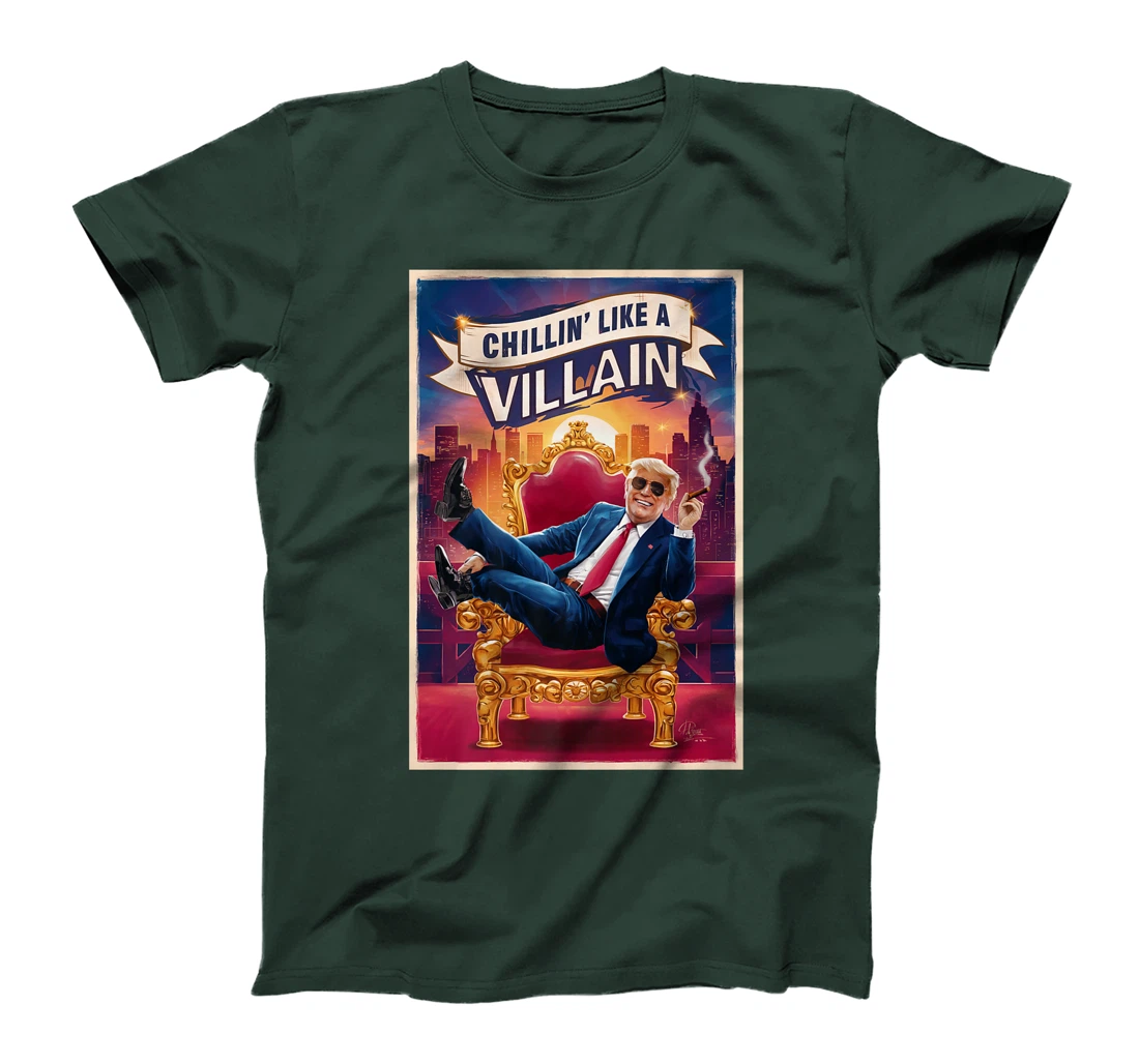 Funny Donald Trump on a Throne Chillin' Like A Villain Premium T-Shirt