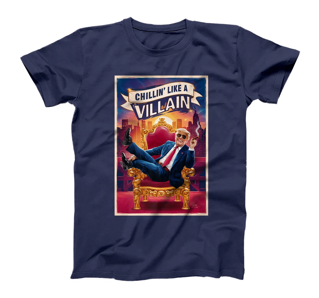 Funny Donald Trump on a Throne Chillin' Like A Villain Premium T-Shirt