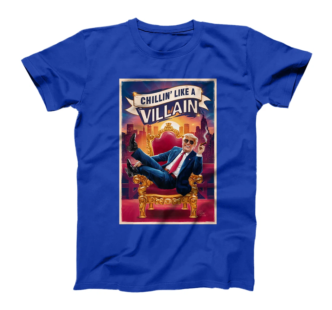 Funny Donald Trump on a Throne Chillin' Like A Villain Premium T-Shirt