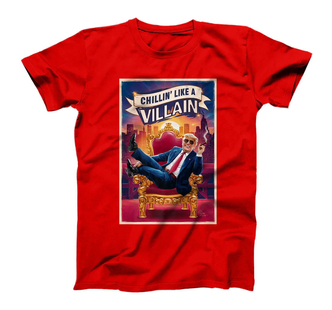 Funny Donald Trump on a Throne Chillin' Like A Villain Premium T-Shirt