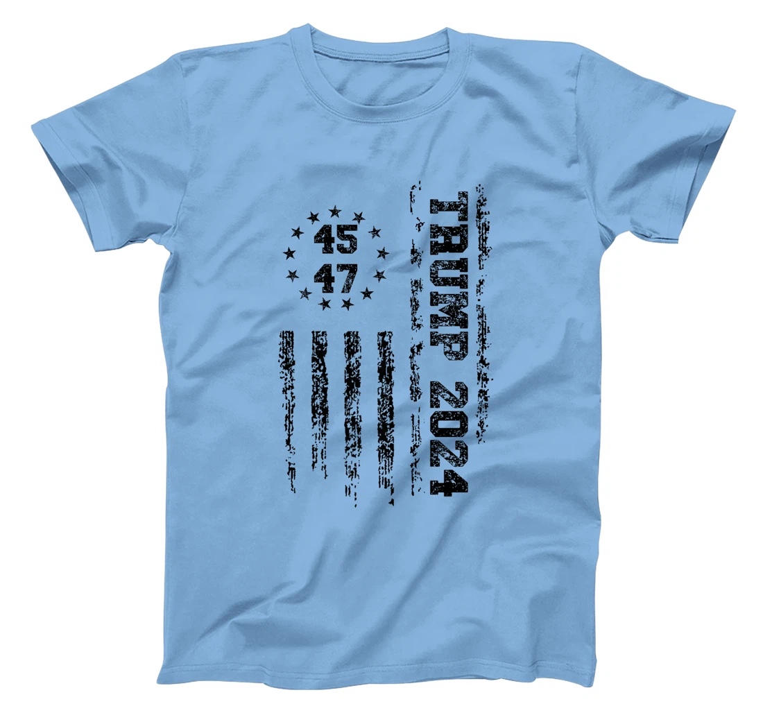 Womens 45 47 Trump 2024 American Flag T-Shirt