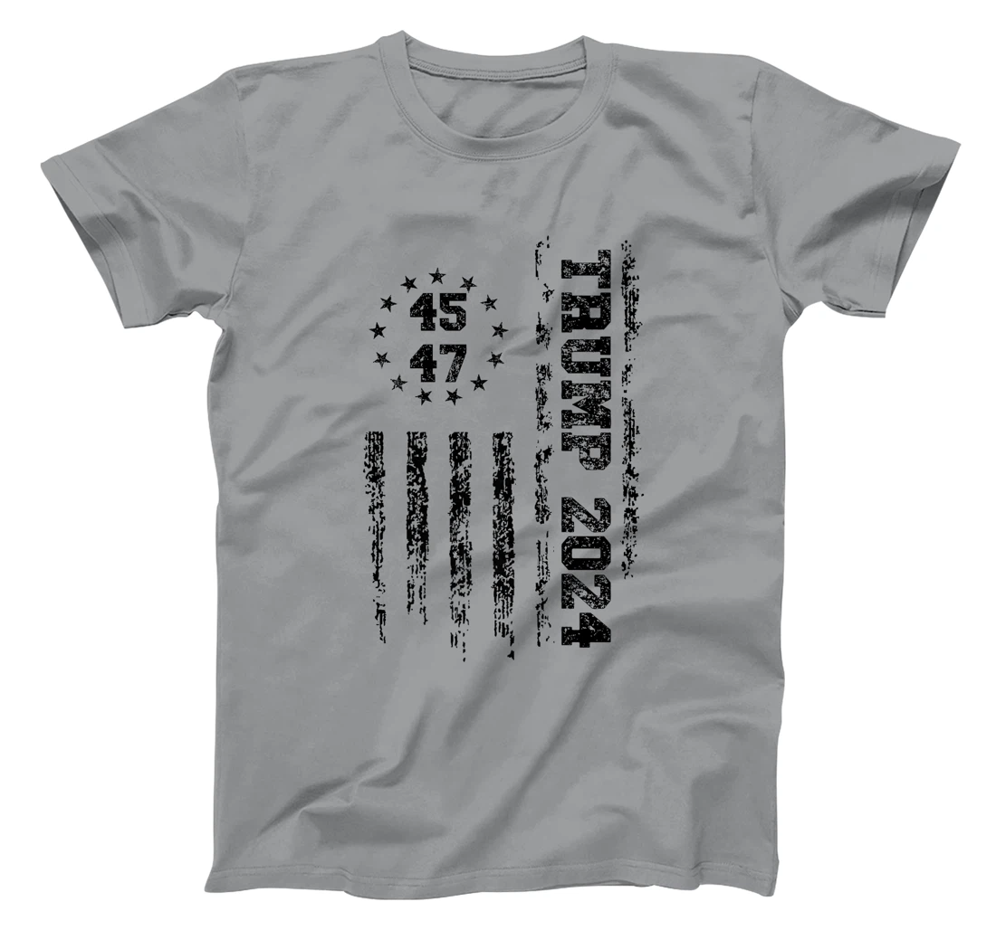 Womens 45 47 Trump 2024 American Flag T-Shirt
