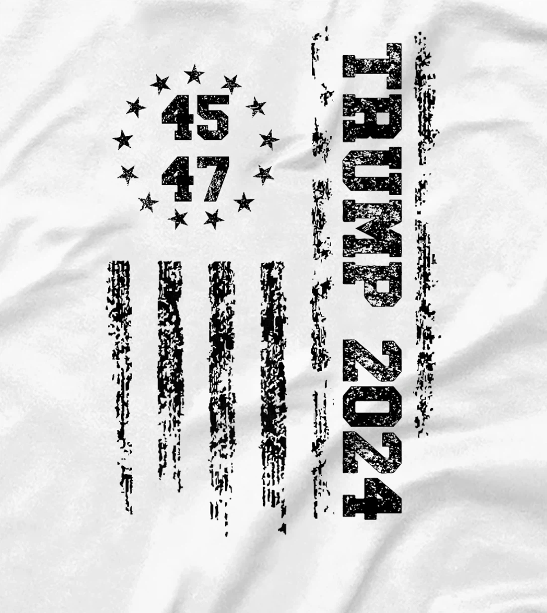 Womens 45 47 Trump 2024 American Flag T-Shirt